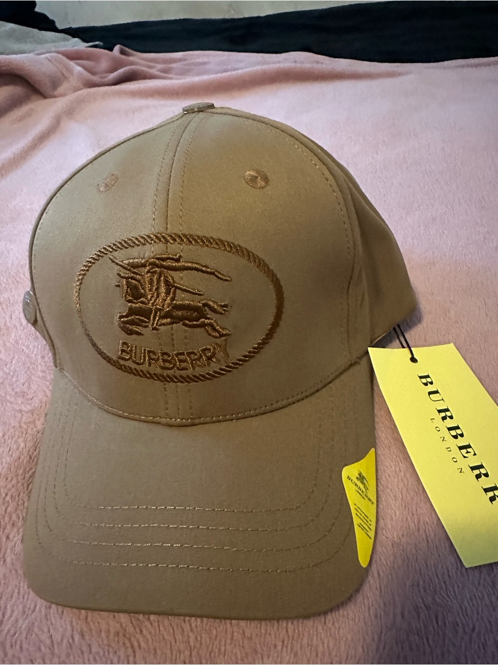 Burberry Brown Embroidered Logo Baseball Cap